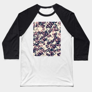 Hello, Spring! Abstract garden flowers in violet shades Baseball T-Shirt